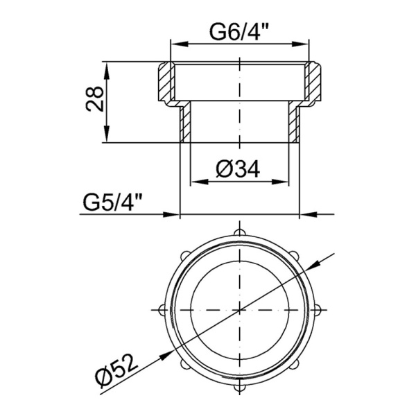 Переходной элемент к сифону 1 1/2" ВР х 1 1/4" НР STYRON STY-516-1 Переходной элемент к сифону 1 1/2" ВР х 1 1/4" НР STYRON STY-516-1