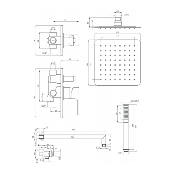 Душевая система скрытого монтажа Deante ANEMON NAC_09AP хром