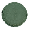 Люк садовый канализационный 1.5 т, h60/25, Plastkraft (Сандкор) зеленый