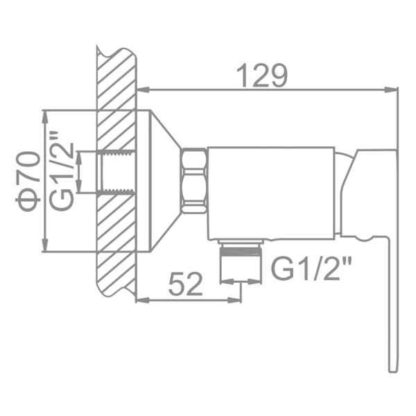 Смеситель для душа Ledeme L2010 с душевым гарнитуром хром Смеситель для душа Ledeme L2010 с душевым гарнитуром хром