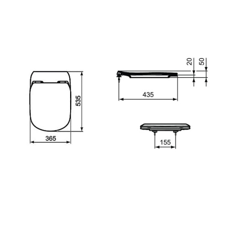 Сиденье микролифт с крышкой тонкое Ideal Standard Tesi Soft-close