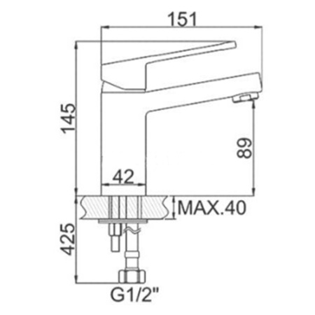 Смеситель для умывальника  Ledeme L1067 хром