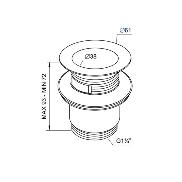 Выпуск для умывал. 1 1/4" латунь хром, CLICK-CLAK Prevex