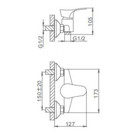 Смеситель для душа Frap F2014-B хром