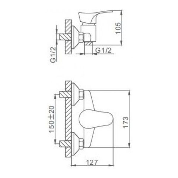 Смеситель для душа Frap F2014-B хром