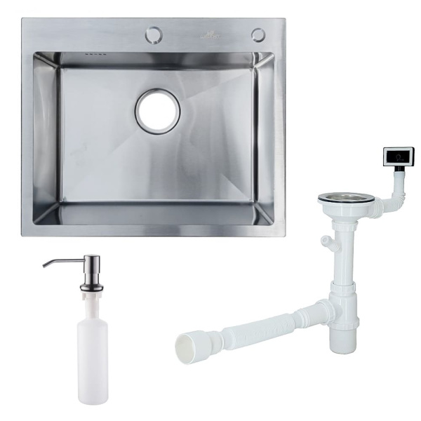 Мойка кухонная WISENT WS-35848 Сатин (580 х 480 х 220 мм)