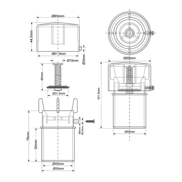 Воздушный вентиляционный клапан 50мм выход McALPINE арт. MP50-50-PB