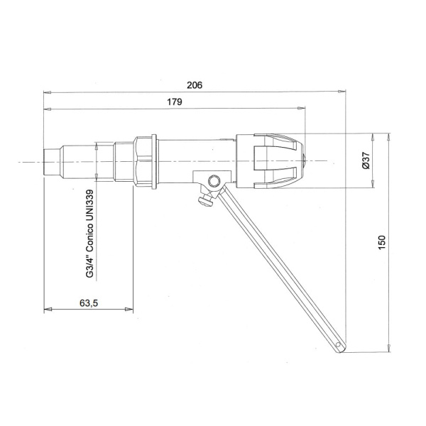 Регулятор тяги твердотопливного котла 3/4" (30-100°C) ICMA