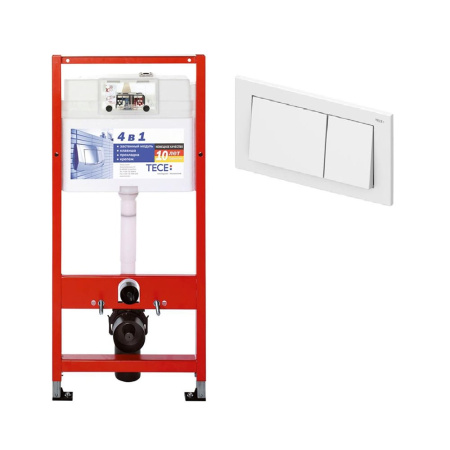 Инсталляция для унитаза TECE Base kit с белой кнопкой арт. 9.400.700