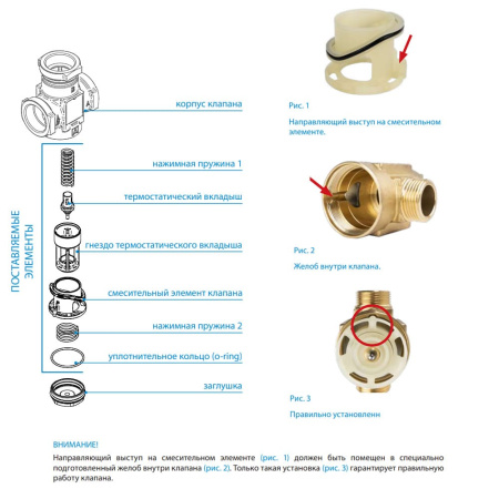 Ремонтный комплект с термостатической вставкой 45°С для клапанов ATV Afriso