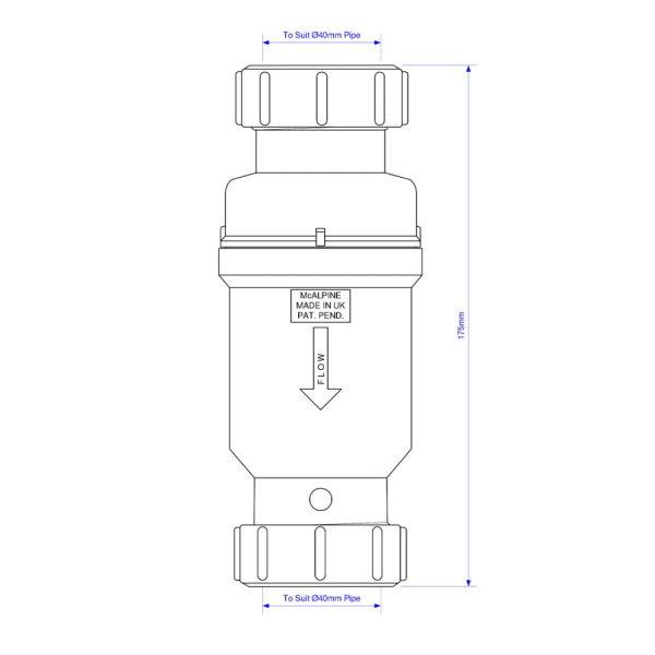 Сифон McAlpine MRNRV40C-PB с сухим затвором 40 мм