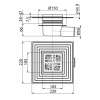 Трап душевой Alcaplast APV26C 105 х 105/50 мм со стальной решеткой, боковой