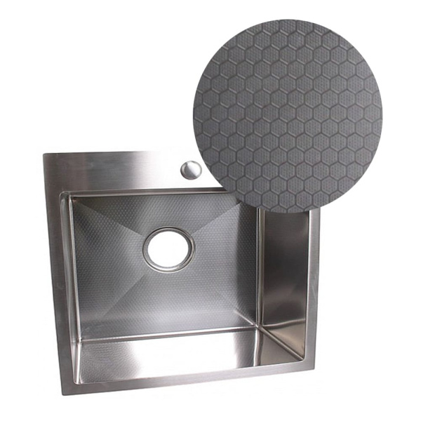 Мойка кухонная WISENT WS-36045D Сатин-декор (600 х 450 х 220 мм)