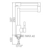 Смеситель для кухонной мойки Ledeme L74005 со складным изливом