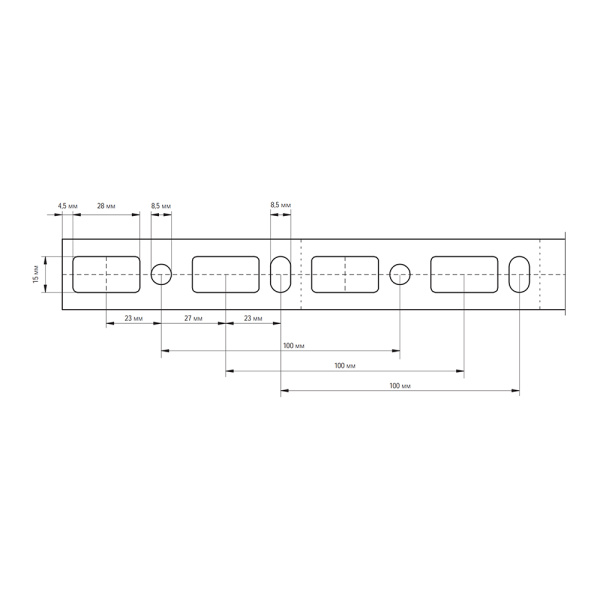 Консоль монтажная 30 х 20 х 250 мм WMR15 Walraven BIS RapidRail