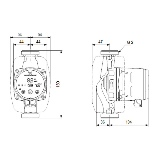 Насос циркуляционный Grundfos ALPHA2 32-40, 180 мм Насос циркуляционный Grundfos ALPHA2 32-40, 180 мм