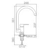 Смеситель для кухонной мойки Ledeme L74003 высокий