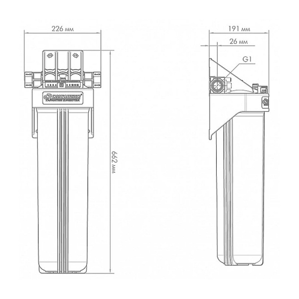Магистральный фильтр для воды 1" Джилекс 1 М 20ВВ Т без картриджа