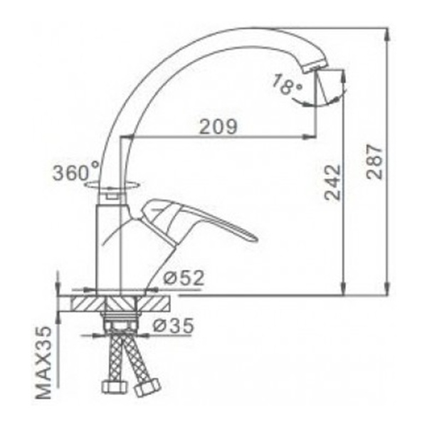Смеситель для кухонной мойки Frap F4105-2 высокий хром