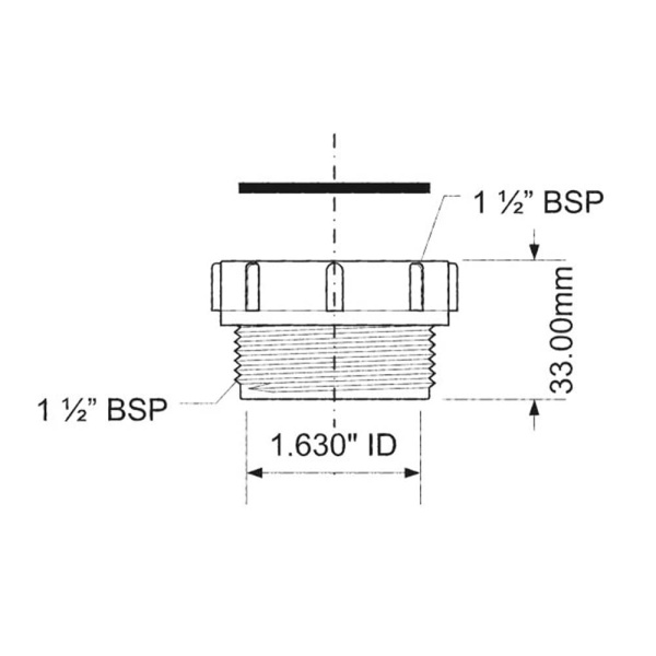 Переходник (удлинитель) 1 1/2" ВР х 1 1/2" НР McAlpine HC53