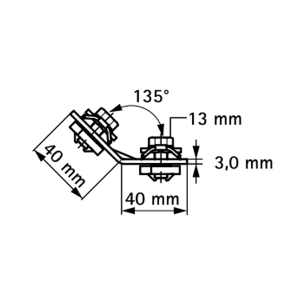 Угол 135° 40 х 40 мм быстрого монтажа WM0-35 Walraven BIS RapidRail