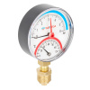 Термоманометр радиальный с запорным клапаном 1/2" (6 bar), d80, 120°С, VARMEGA