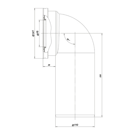 Фановая труба 110 х 90° для унитаза W9220 АНИ пласт