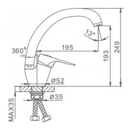Смеситель для кухонной мойки Frap F4104-2 высокий хром
