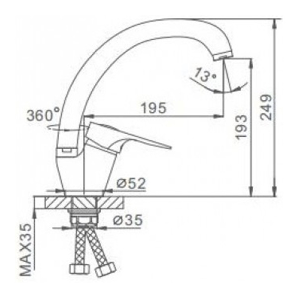 Смеситель для кухонной мойки Frap F4104-2 высокий хром