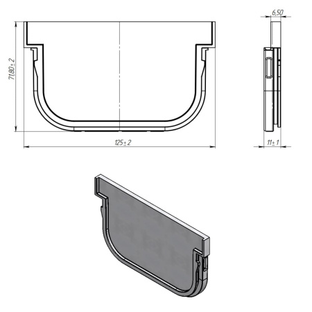 Заглушка универсальная Spark2 с замками (125х72) 3ЛВ-10.14.07-ПП Standartpark