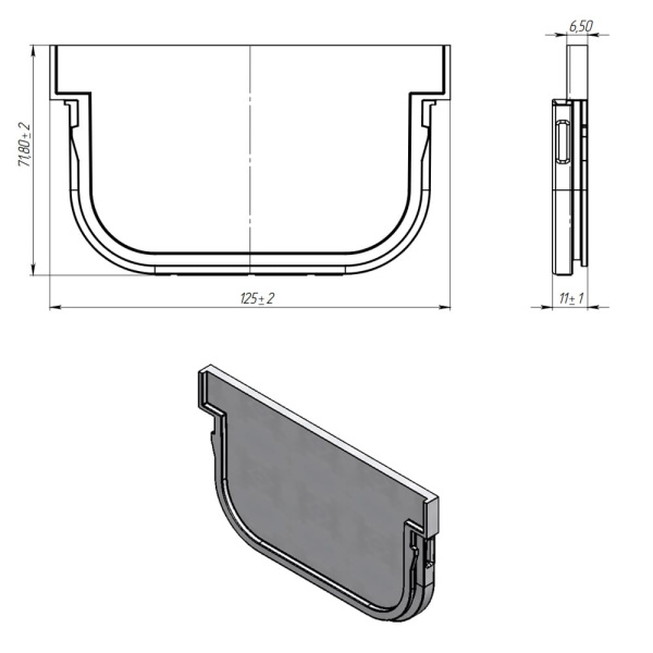Заглушка универсальная Spark2 с замками (125х72) 3ЛВ-10.14.07-ПП Standartpark