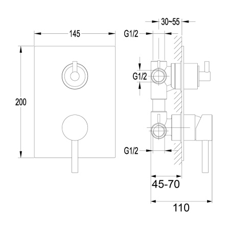 Смеситель для душа скрытого монтажа Omnires Y Y1237/KCR