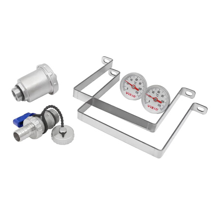 Гидравлический разделитель с воздухоотводчиком и дренажным краном, 40 кВт (нержавеющая сталь) VIEIR