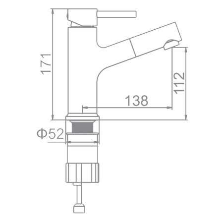 Смеситель для умывальника Ledeme L1055-25 с выдвижной лейкой и аэратором хром