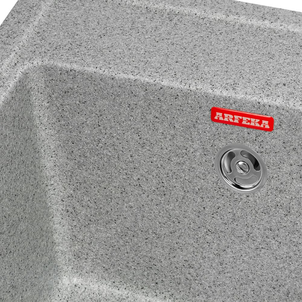 Мойка кухонная ARFEKA QUADRO тёмно-серая из искусственного камня (565 х 500 х 200 мм)