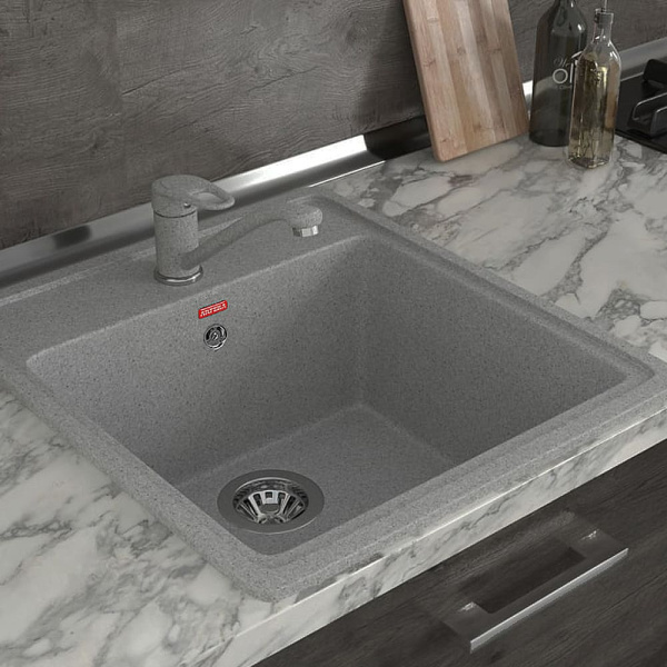 Мойка кухонная ARFEKA DALAGO тёмно-серая из искусственного камня (465 х 500 х 190 мм)
