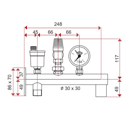 Группа безопасности для расширительного бака 3/4", 3 bar, TIM