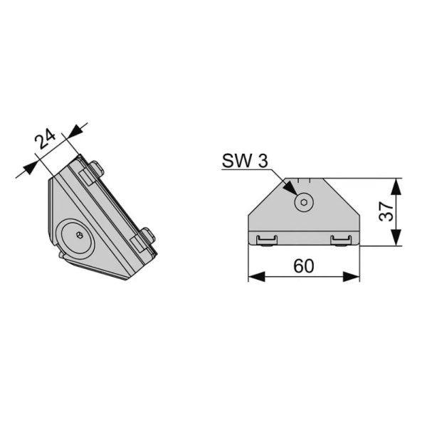Соединение угловое для устройства каркасной системы, TECE