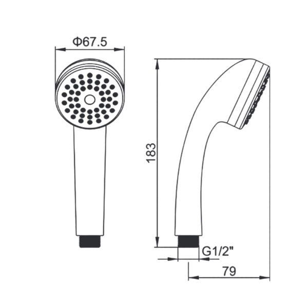 Душевая лейка Ledeme L08 хром (1 режим)