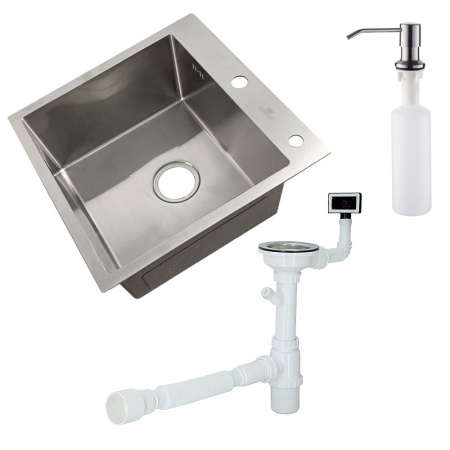 Мойка кухонная WISENT WGS-35050 Сатин (500 х 500 х 220 мм)