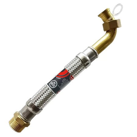 Гибкий шланг для воды угловой 50 см DN25 штуцер 1" х гайка 1" х 90° TUCAI EXTRA TWIST CODO