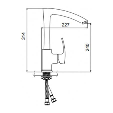 Смеситель для кухонной мойки Gerhans K14014H высокий светло-бежевый
