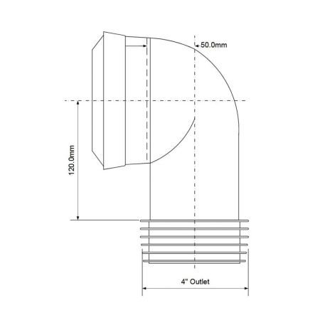 Колено для унитаза 90° х 110 мм гибкое с манжетой McALPINE MAC8-EXS