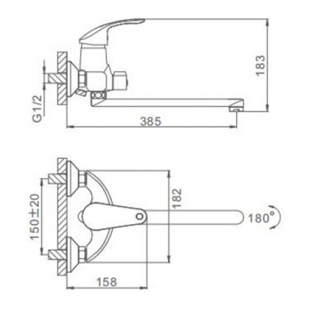 Смеситель для ванны Frap F2221-5 с длинным изливом сатин