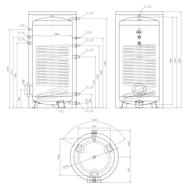 Бойлер косвенного нагрева Reflex Storatherm Aqua AF 1000 1_C белый Бойлер косвенного нагрева Reflex Storatherm Aqua AF 1000 1_C белый