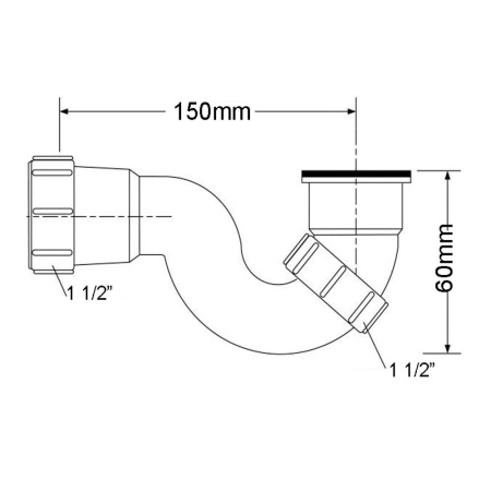 Сифон трубный Р-образный 1 1/2" х 40 мм McALPINE HC24