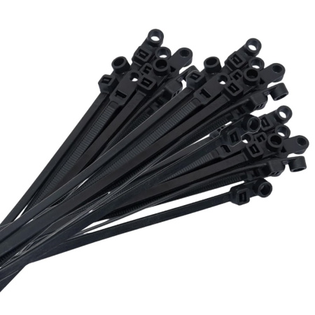 Хомут-стяжка с монтажным отверстием 4.8 х 200 мм чёрный (100 шт в уп.) STARFIX