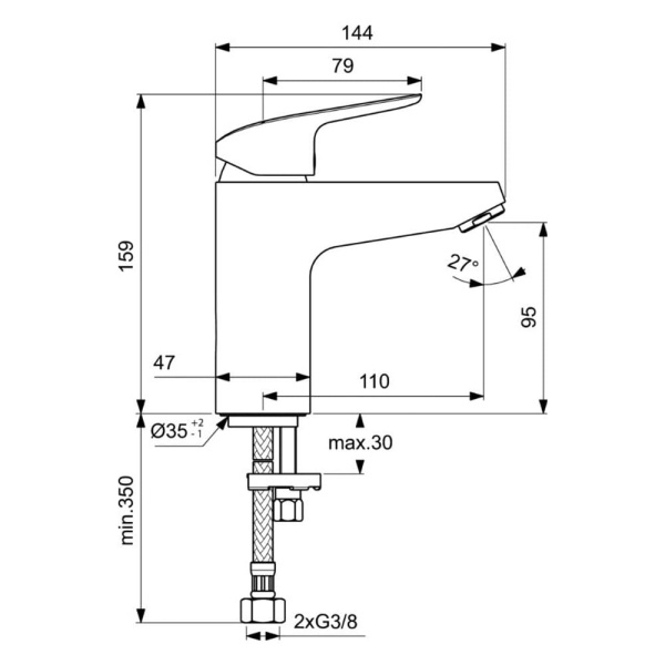 Смеситель для раковины Ideal Standard Ceraflex, B1714AA, хром