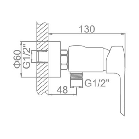 Смеситель для душа Ledeme L2058 хром