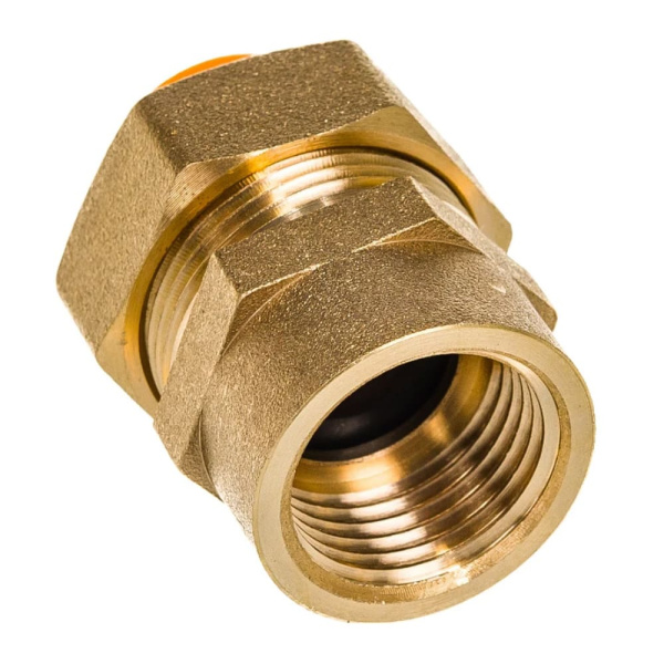 Муфта латунная Stahlmann / Neptun (F) газ 15 х 1/2" ВР с диэлектрическим кольцом